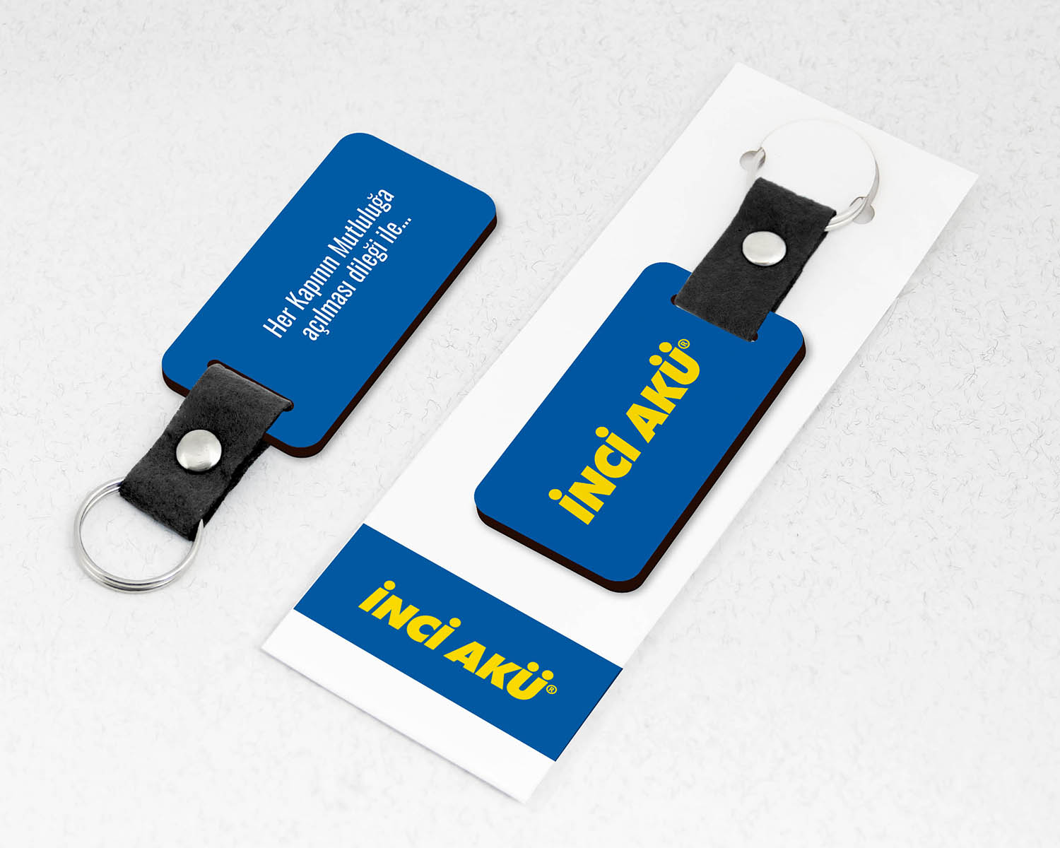 Kurumsal, Keçe Saplı Paketli Promosyon Ahşap Anahtarlık