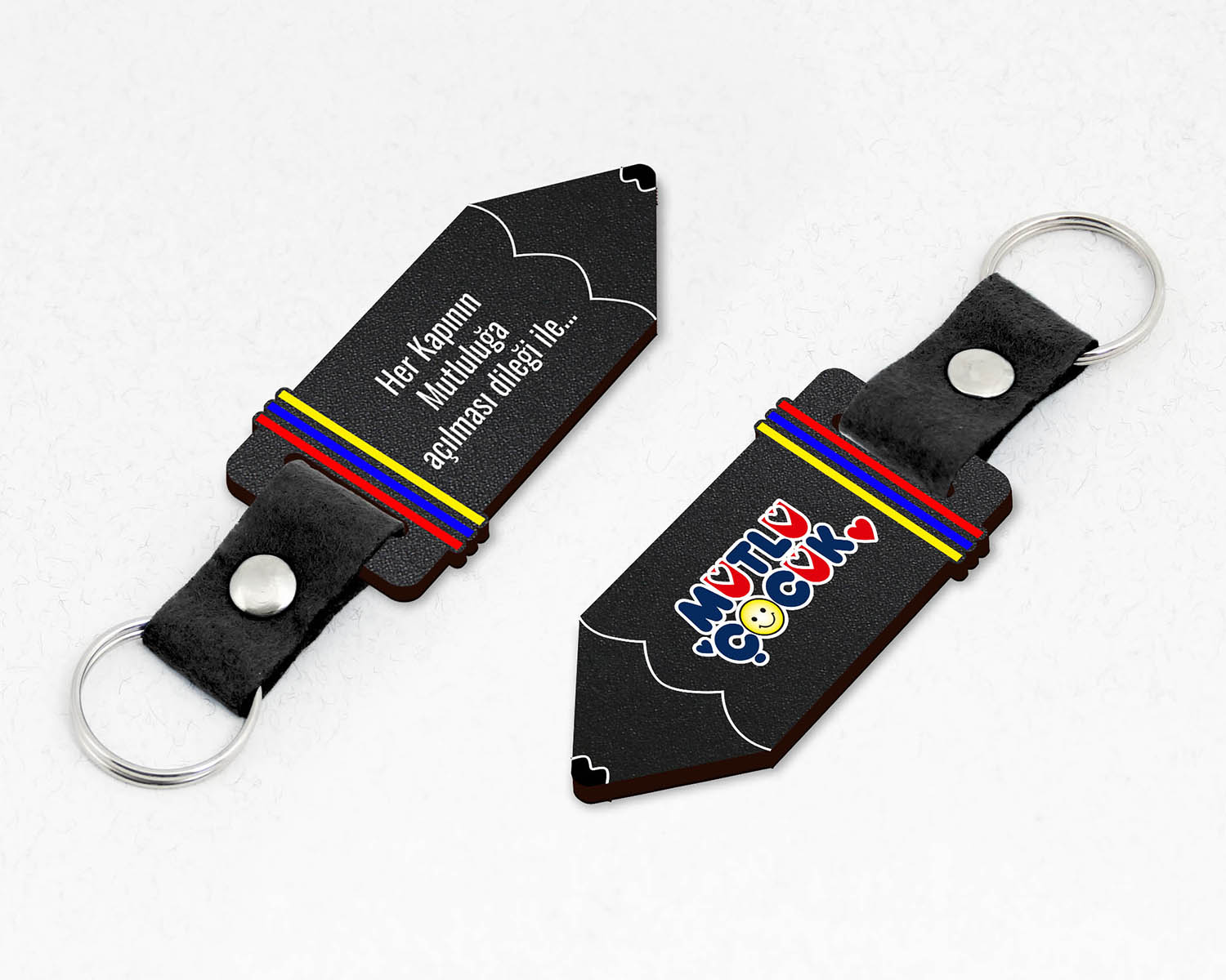 Kurumsal, Kalem Şekilli Keçe Saplı Paketli Promosyon Ahşap Anahtarlık