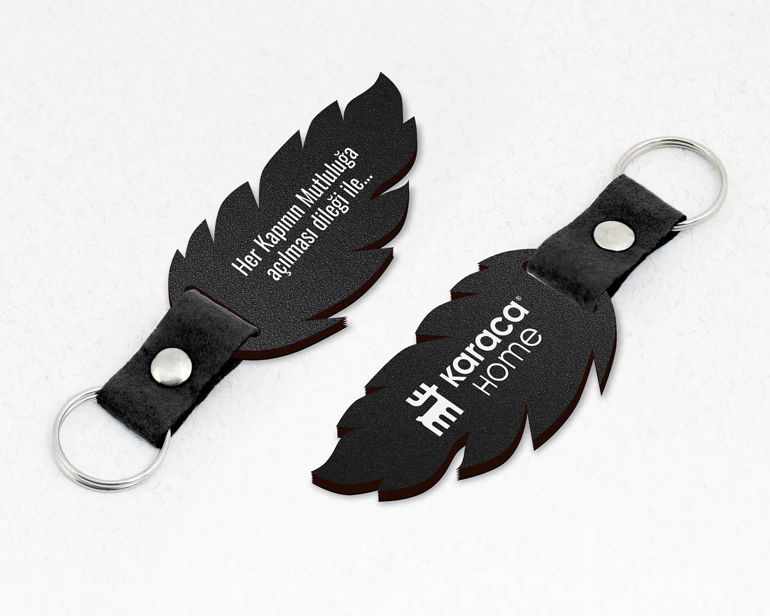 Kurumsal, Tüy Şekilli Keçe Saplı Promosyon Ahşap Anahtarlık