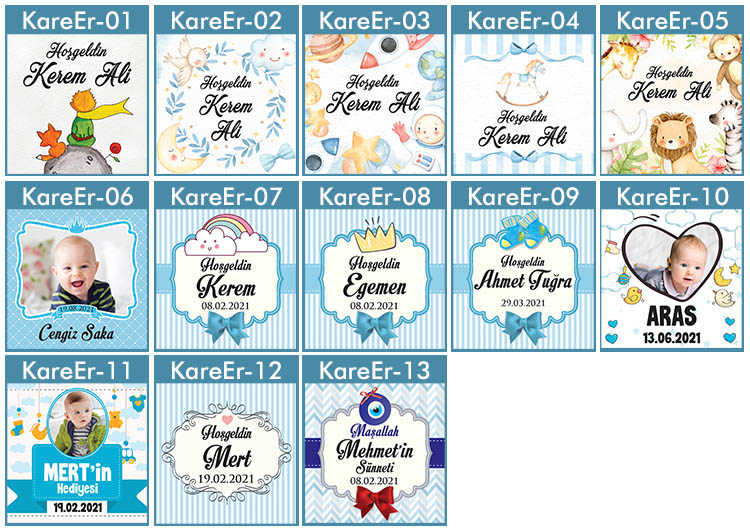 Ahşap Kutulu Erkek Bebek Çikolatası - Gökkuşağı, Bulut