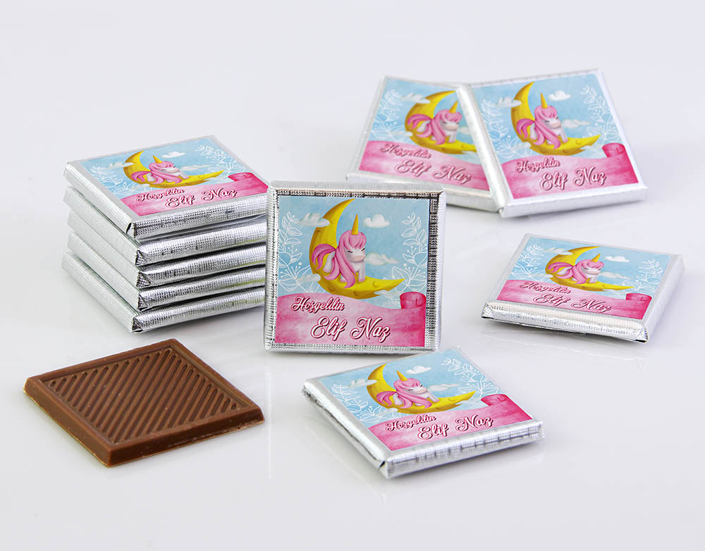 Kız Bebek Dökme Çikolata - Unicorn ve Ay