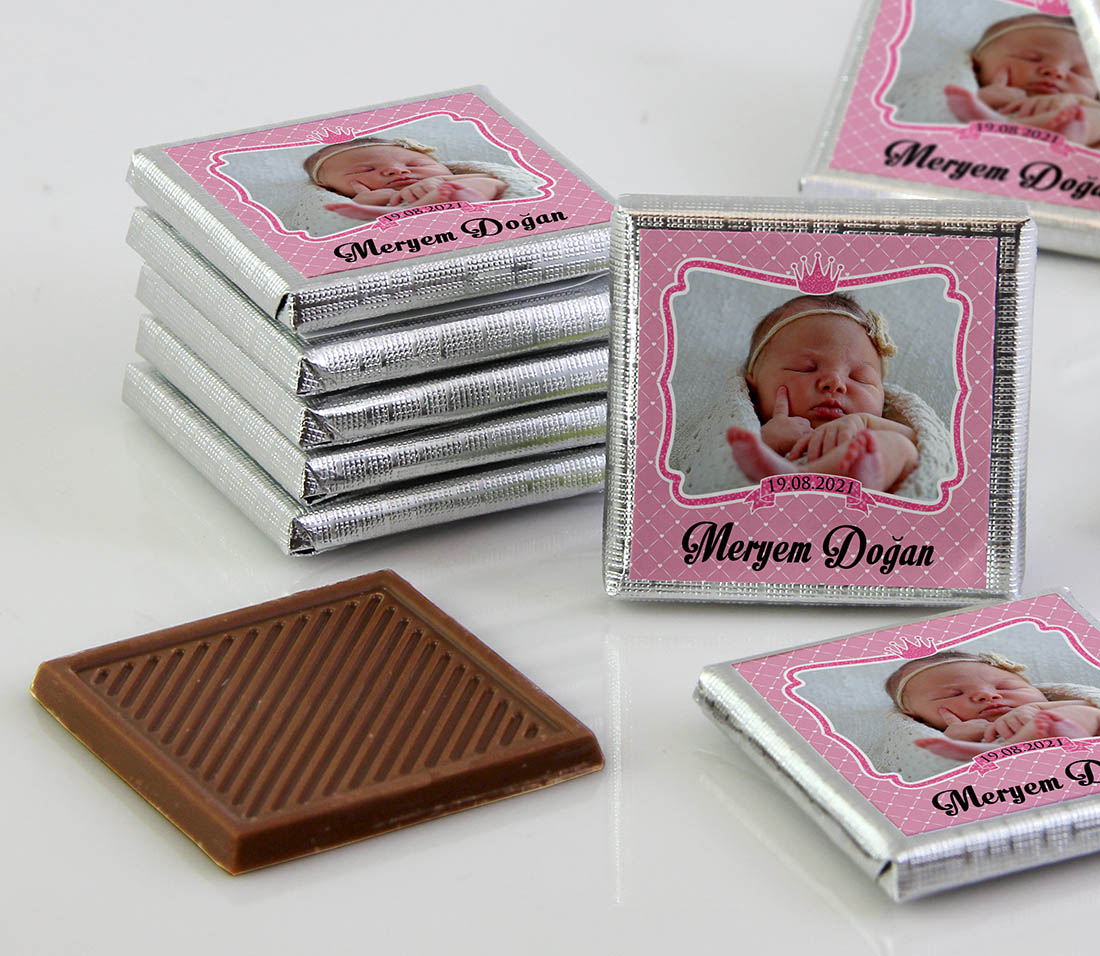 Kız Bebek Çikolatası - Kutulu - Fotoğraflı