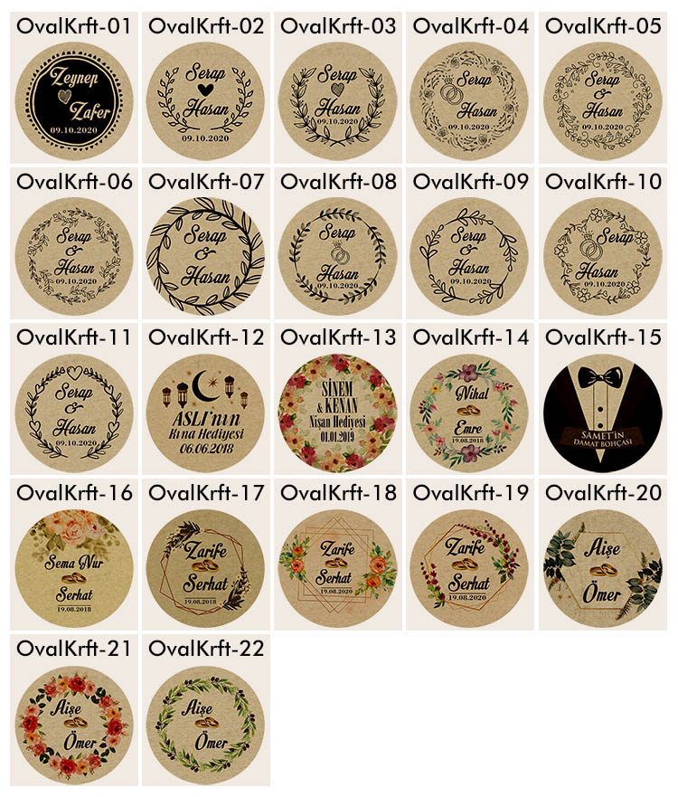 4 cm Yuvarlak Kraft Etiket - 24 adet