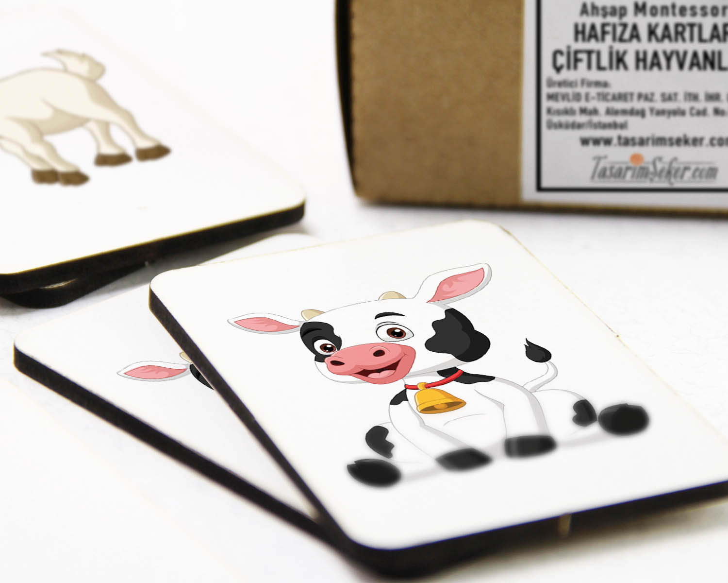 Zeka Kartları Eşleştirme Oyunu, Çiftlik Hayvanları Hafıza Kartları, Ahşap Eğitici Puzzle Oyuncak