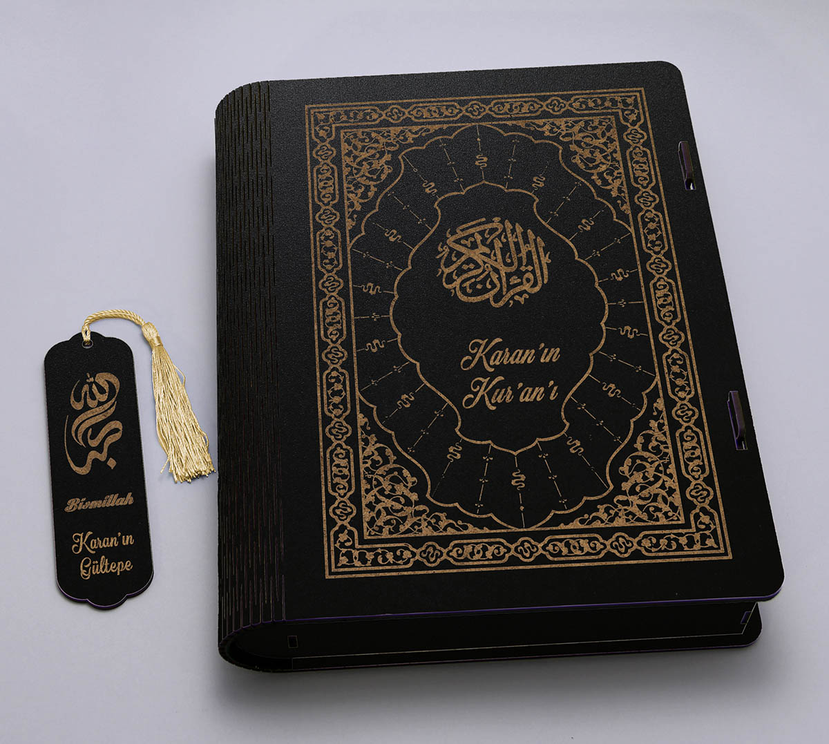 Kişiye Özel Ahşap Rahleli Kuran Kutusu, Siyah
