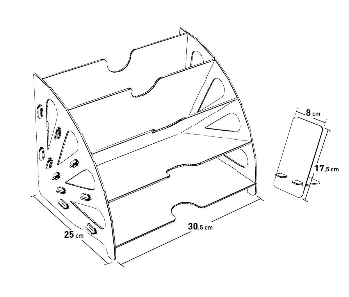 Pratik Ofis Masaüstü Organizer Düzenleyici A4 Evrak Rafı