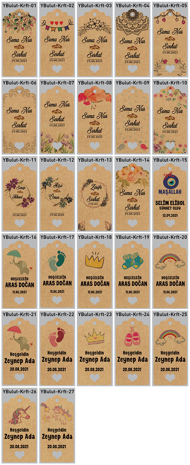 Kraft Karton Elmas Şekilli Şeker Kutusu