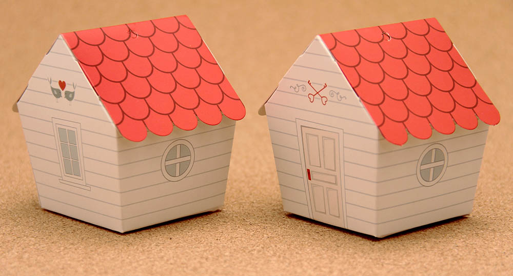 Sevimli Ev Şeker Kutusu - Kırmızı Çatılı