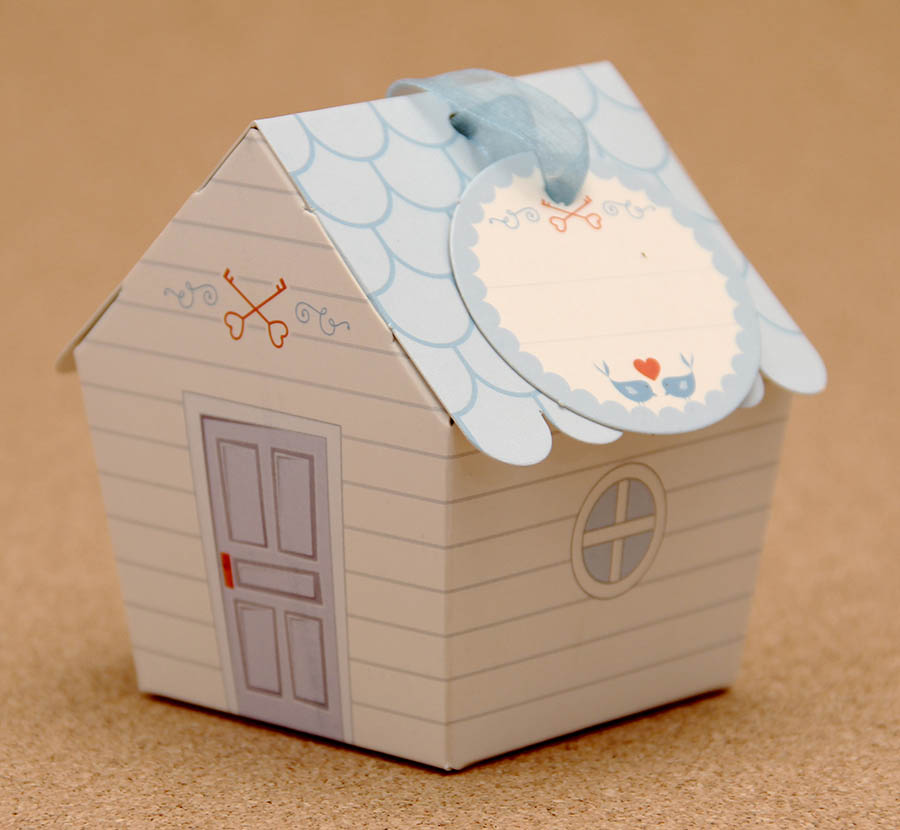 Sevimli Ev Şeker Kutusu - Mavi Çatılı