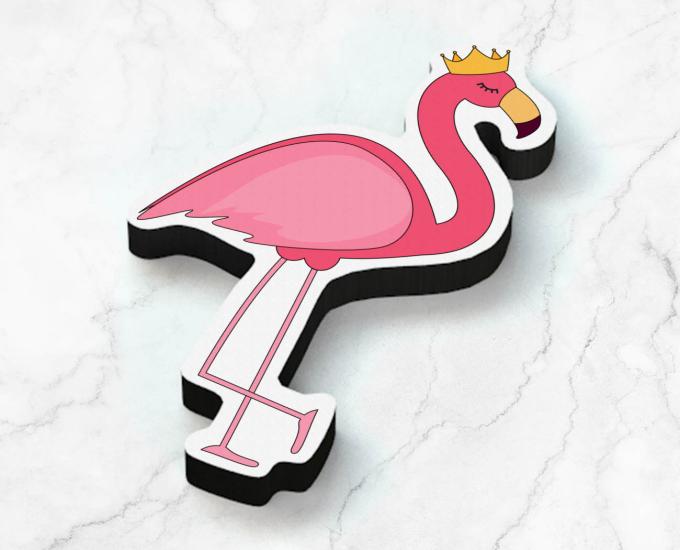 Ahşap Flamingo Temalı Figür - 64 Adet - Mini Boy