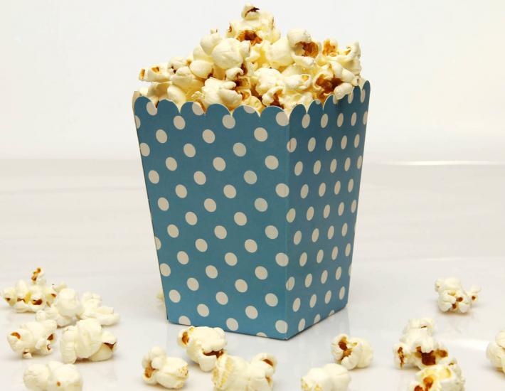 Mavi Puantiyeli PopCorn (Mısır) Kutusu