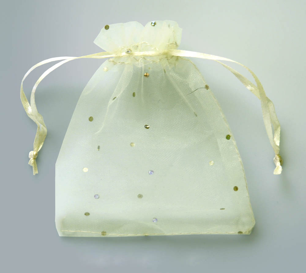 Organze Tül Kese, 7 x 9 cm, Beyaz